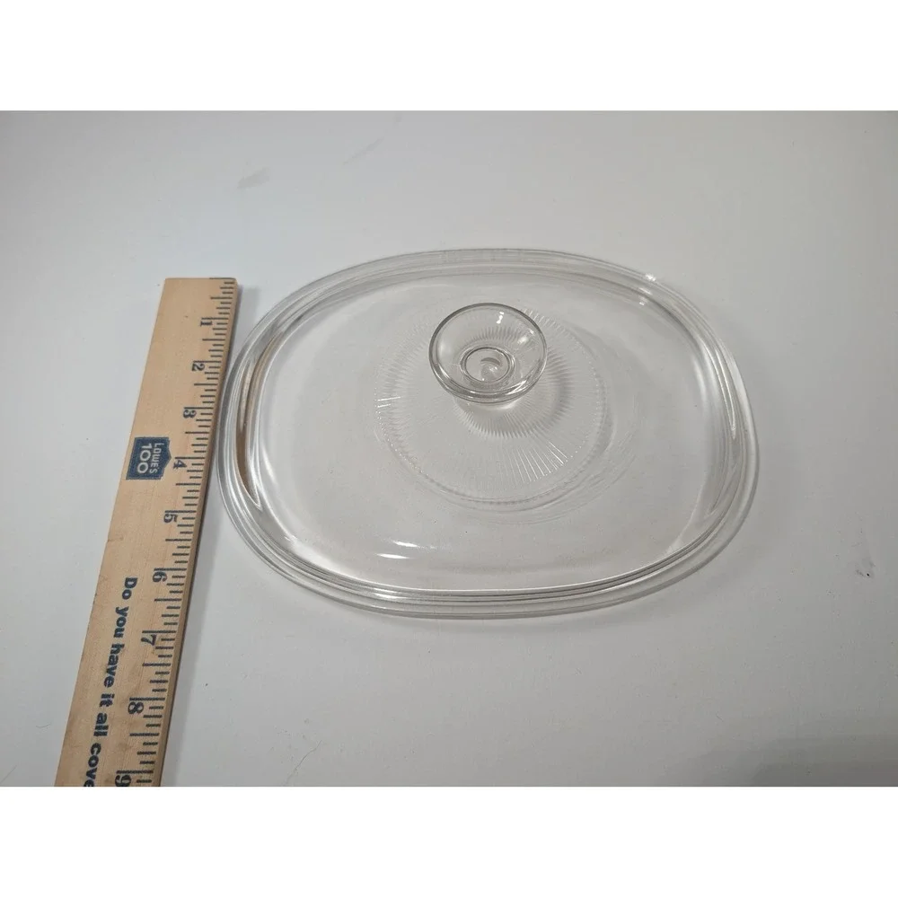 Pyrex F-12-C Clear Glass Oval Casserole Replacement Lid 8.5x6.5 1.5 Qt Dish
